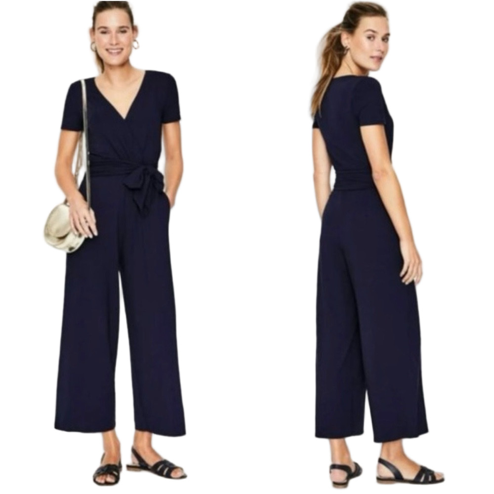 Boden Ellen Jersey Elegant Navy Jumpsuit